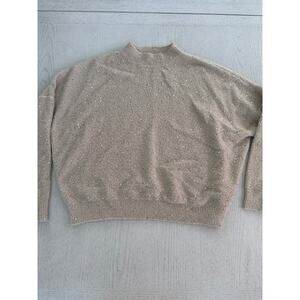 Sfera Beige Sequin Sweater Balletcore Girly Clean Girl Boho Bohemian